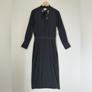Alexis blue Noelle Polka-Dot Midi‎ Dress XS
